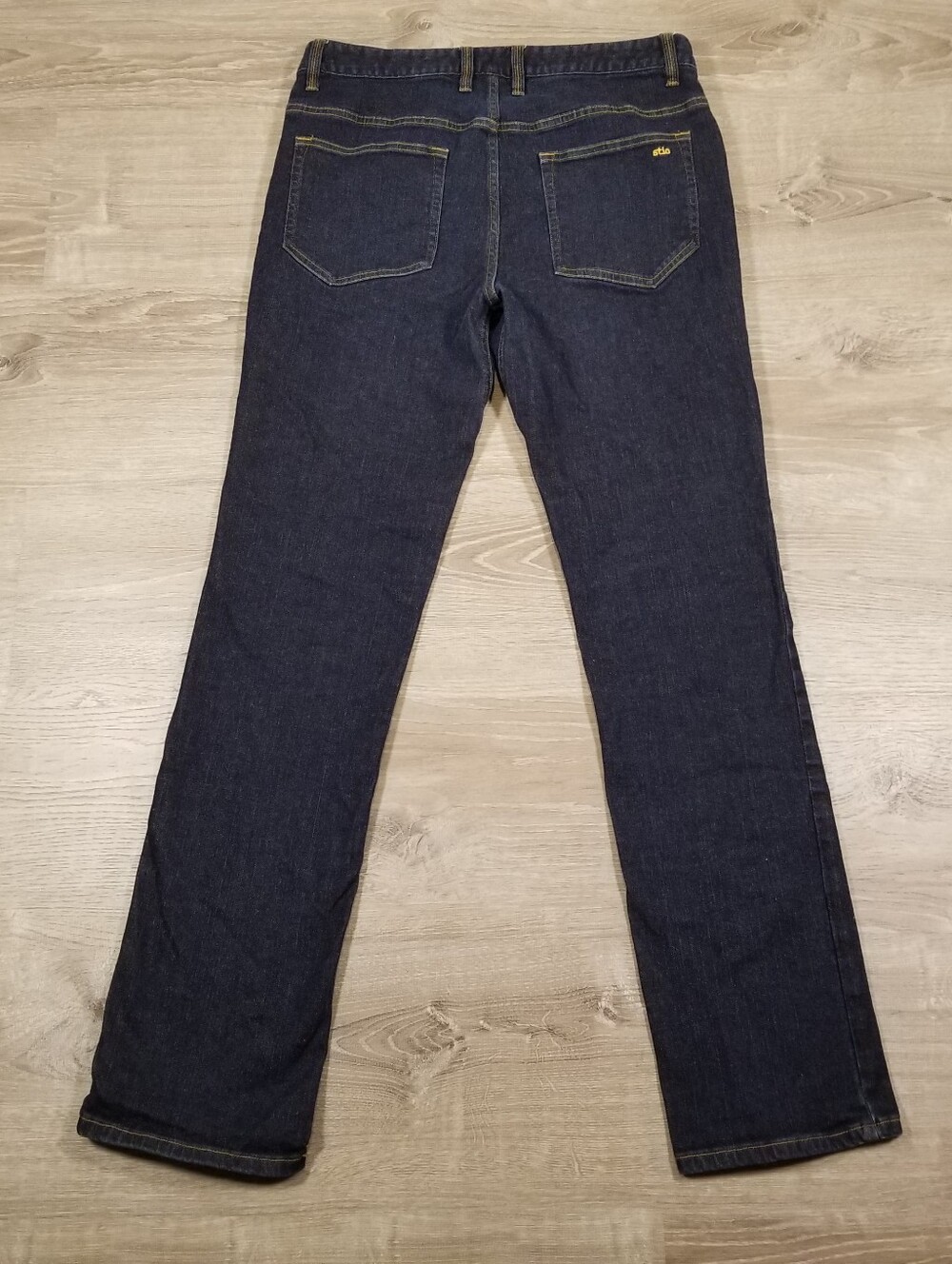 Stio Mens Rivet Jeans Dark Wash Organic Cotton Stretch Denim Pants 35L 35x34 - Picture 6 of 9
